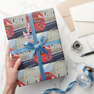 London Buss inringat pappert Presentpapper