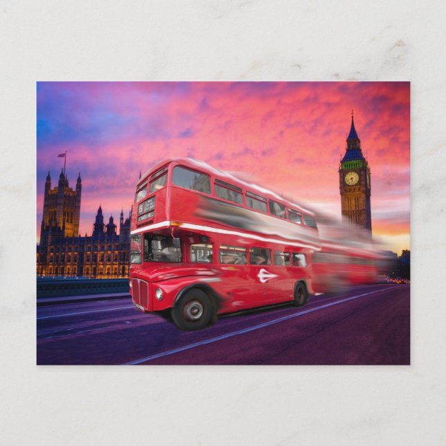 London Buss och Big Ben Vykort (Framsida)