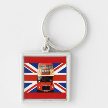 London Buss och British Flagga