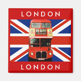 London Buss och British Flagga Magnet