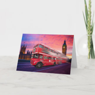 London buss och stora Ben Kort