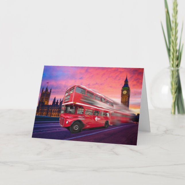 London buss och stora Ben Kort (Framsida)