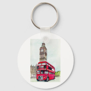 London buss och stora Ben Nyckelring
