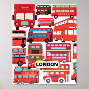 London Buss - Quaint och Funktionell poster