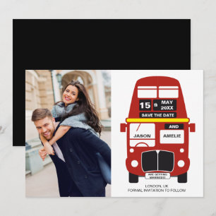London Buss Spara datum kort Foto Svart