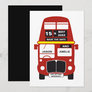 London Buss Spara Datum kort Svart