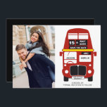 London Buss Spara datumkortet Photo Black Spara Datumet<br><div class="desc">Red London Buss Spara datumkortet. Ett underbarare sätt att tillkännage bröllop!</div>