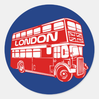 London Buss Sticker Runt Klistermärke