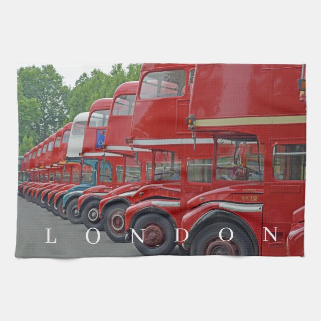 London buss te towel kökshandduk (Horisontell)