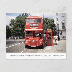London Buss & Telefon Box Central London 1998 Vykort