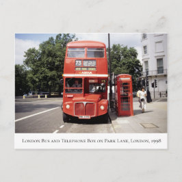 London Buss & Telefon Box Central London 1998 Vykort