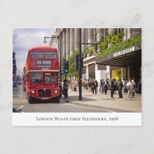 London Buss vid Selfridges i Oxford St 1998 Vykort