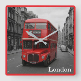 London bussväggur fyrkantig klocka
