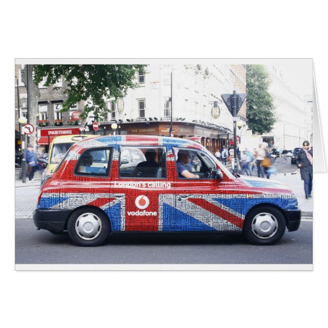 LONDON CAB HÄLSNINGSKORT (Framsidan Horizontal)