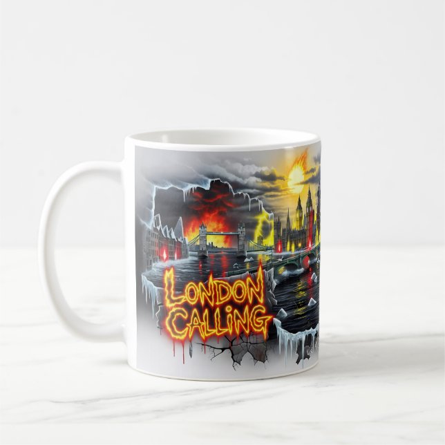 London Calling Fire Ice Kaos Apokalyps Mugg (Vänster)