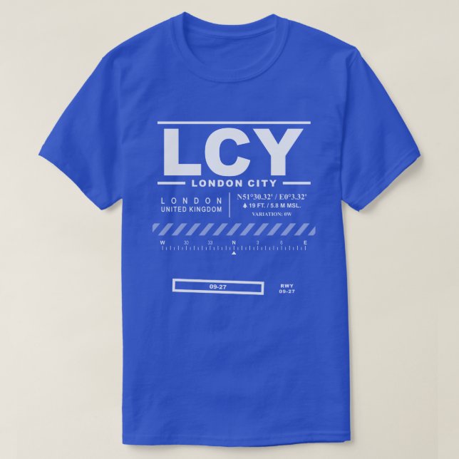 London City Airport LCY T-Shirt (Design framsida)