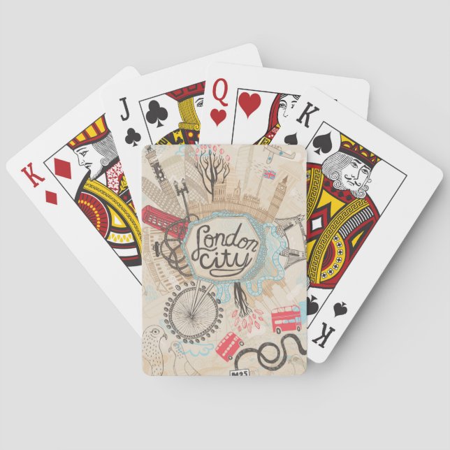 London City Doodle Art Casinokort (Baksidan)