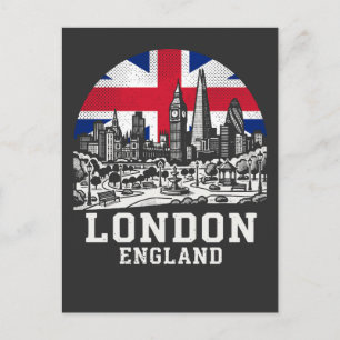 London City England Storbritannien Flagga Vykort