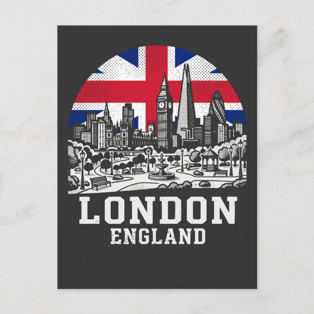 London City England Storbritannien Flagga Vykort (Framsida)