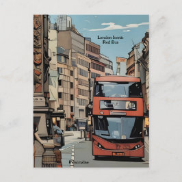 London City Iconic Red Buss England Personal Vykort