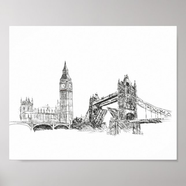 London city illustration poster (Framsidan)