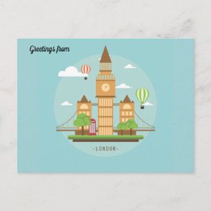 London City Illustration Vykort
