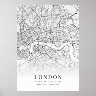 London City Karta Poster