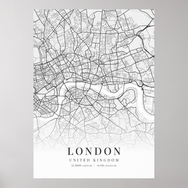 London City Karta Poster (Framsidan)
