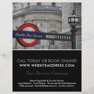 London City Mosaic Effect Taxi Sign & Pris List Reklamblad