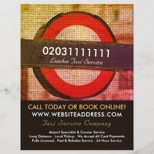 London City Mosaic Effect Taxi Sign & Pris List Reklamblad