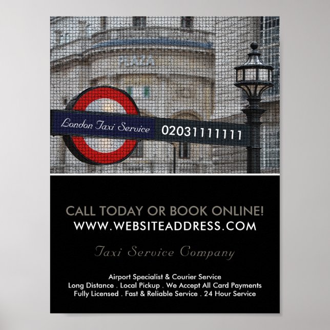 London City Mosaic Effect Taxi-skyltning Poster (Framsidan)