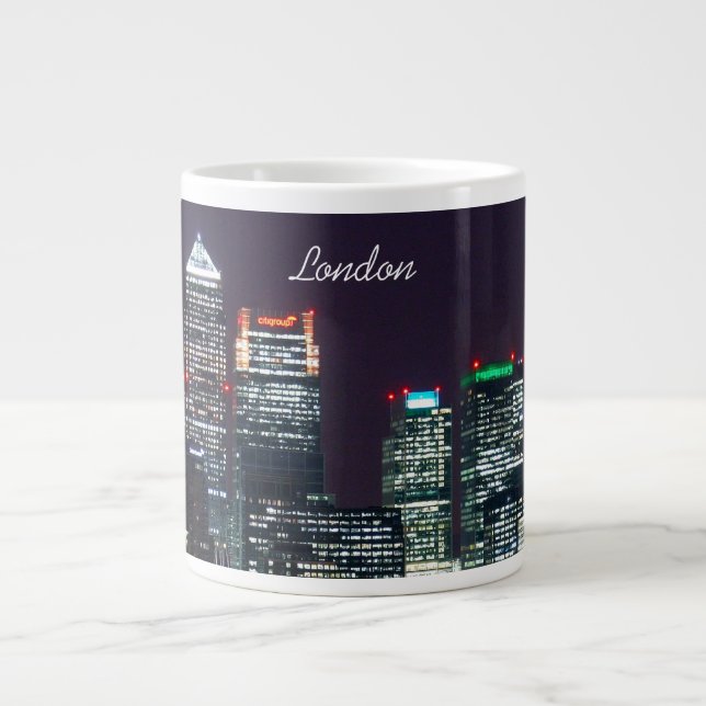 London City Night Skyline UK British Travel Jumbo Mugg (Framsidan)