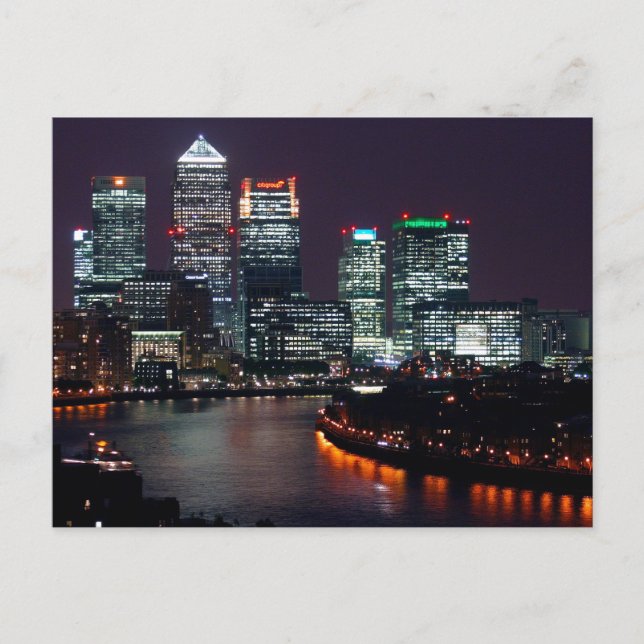 London City Night UK British Travel Vykort (Framsida)