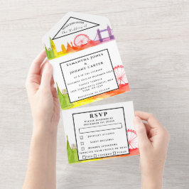 London City OSA Watercolor Rainbow Modern Bröllop