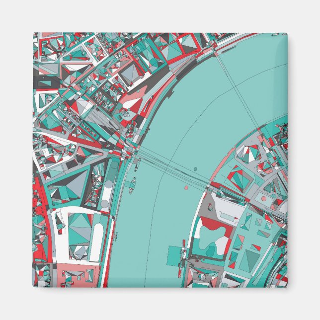 London City Structure Karta Magnet (Framsidan)