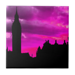 London City Sunset Kakelplatta