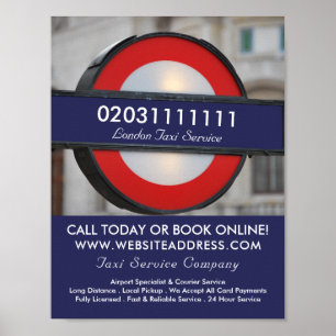 London City Taxi Sign Advertising Poster
