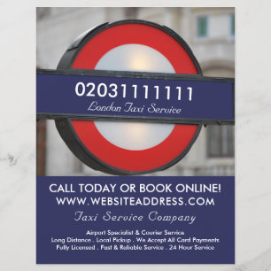 London City Taxi Sign & Pris List Reklamblad
