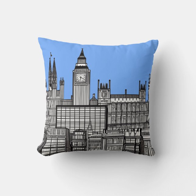 London Cityscape Black and White Kudde (Framsida)