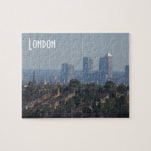 London Cityscape - kanariefågelhamnplatsfoto Pussel