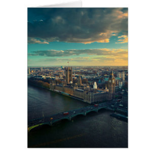 London Cityscape med Sunset Hälsningskort