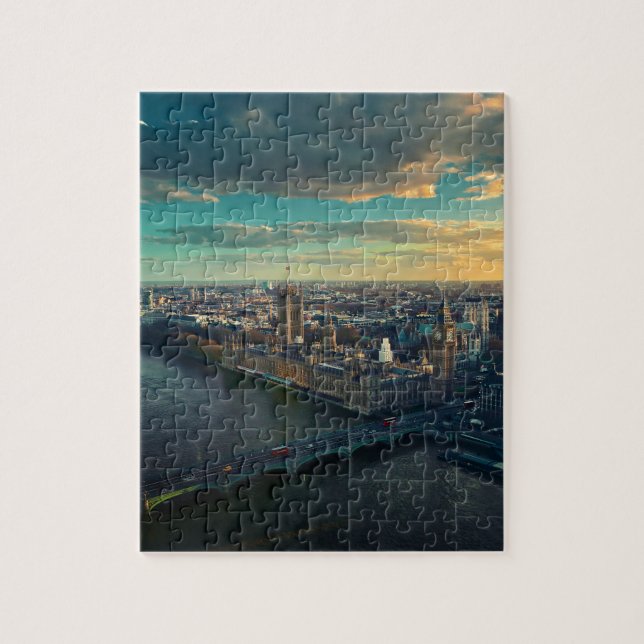 London Cityscape med Sunset Pussel (Vertikal)