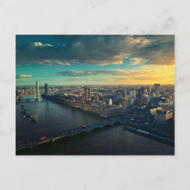 London Cityscape med Sunset Vykort