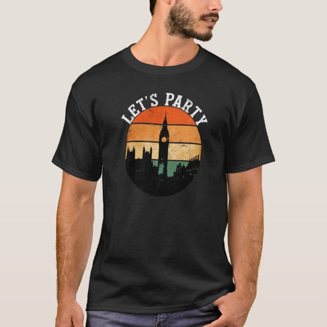London Clock Parliament Vintage T Shirt (Framsida)