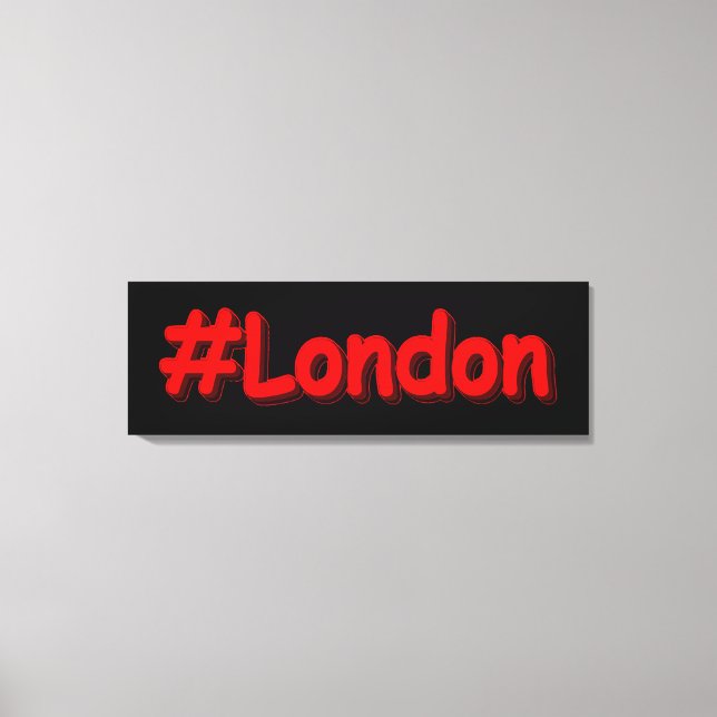 "#London" Cute Design. Köp nu Canvastryck (Framsida)
