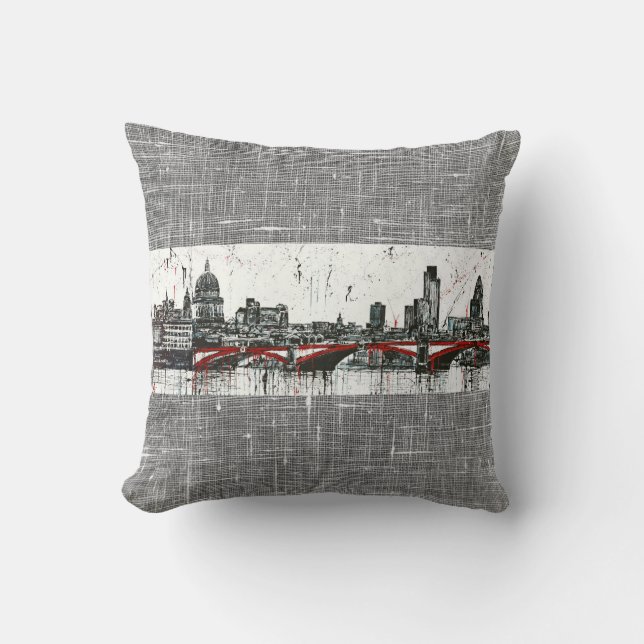 London dekorativ kudde 16" x 16", (Framsida)