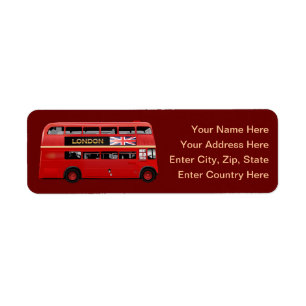 London den röda bussen returadress etikett