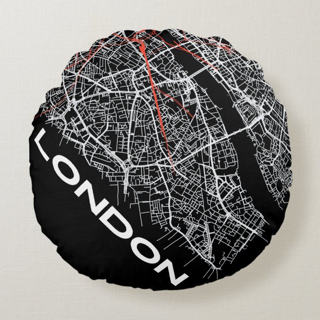 London Design Pillow Rund Kudde (Framsidan)