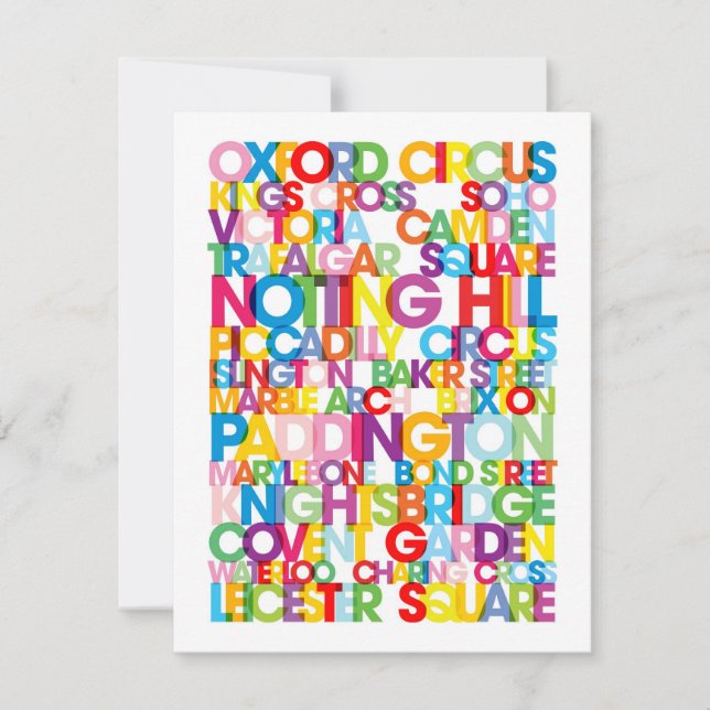 London Destinations Text Karta Art Skriv ut (Framsida)