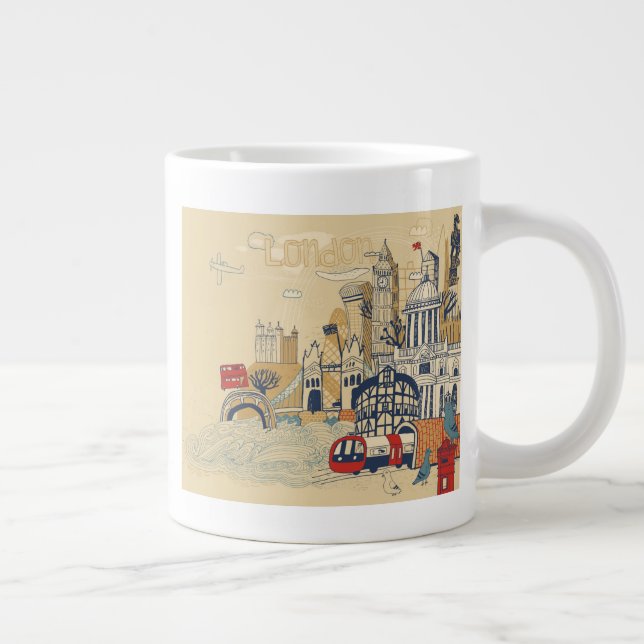 London Doodle Scene Jumbo Mugg (Höger)